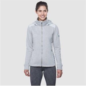 Kuhl Alskar Jacket Goose Down Insulated Wool Blend Full Zip Jacket Size S Grey